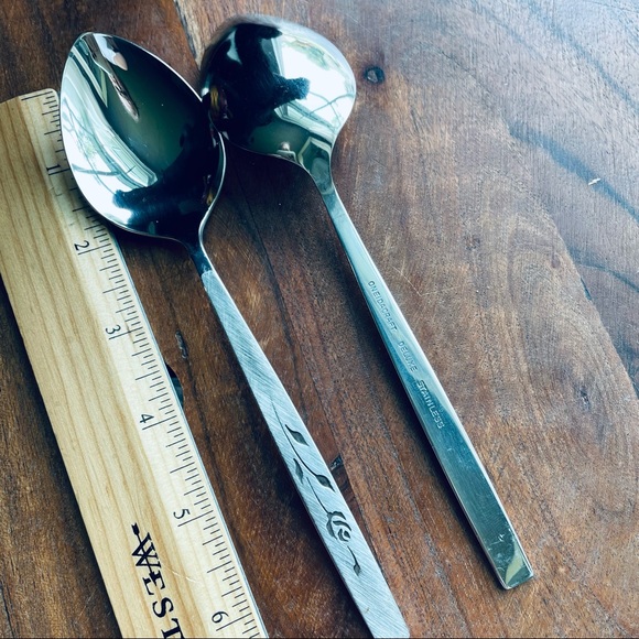 Oneida CAPISTRANO Deluxe Stainless flatware 2 large spoons - Picture 3 of 5